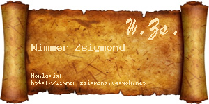 Wimmer Zsigmond névjegykártya