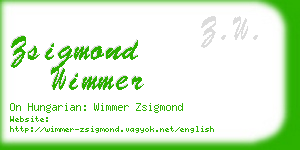 zsigmond wimmer business card